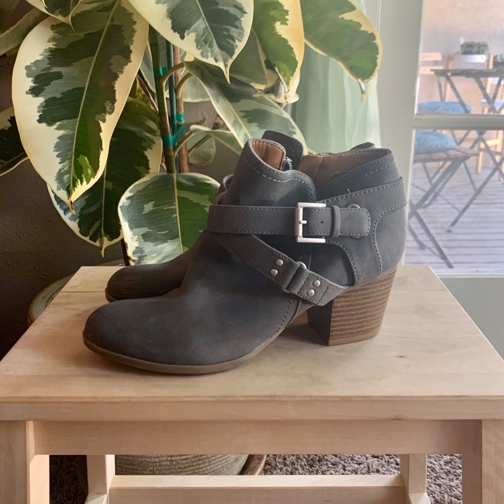 DSW Gray Leather/Suede Booties